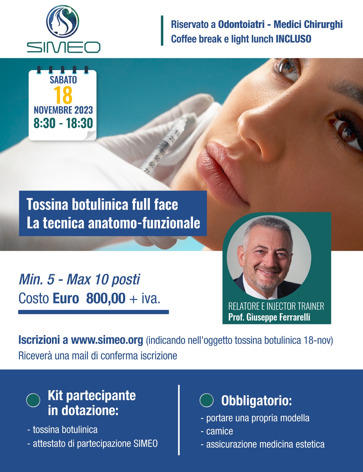 Corso Tossina botulinica Full face