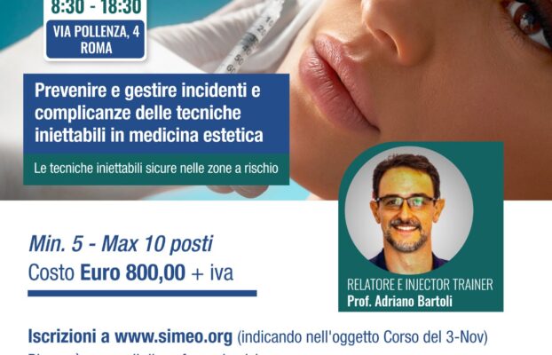 Corso Prevenire e gestire incidenti e complicanze delle tecniche iniettabili in M.E.