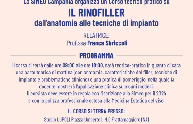 Corso il Rinofiller dall’anatomia alle tecniche di impianto